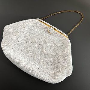 Bags by Josef | VINTAGE white and gold hand beaded bag